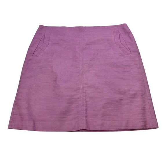 Ann Taylor Factory Women’s Textured A-Line Skirt Peony Sz 12 Pockets Above Knee - Picture 1 of 9